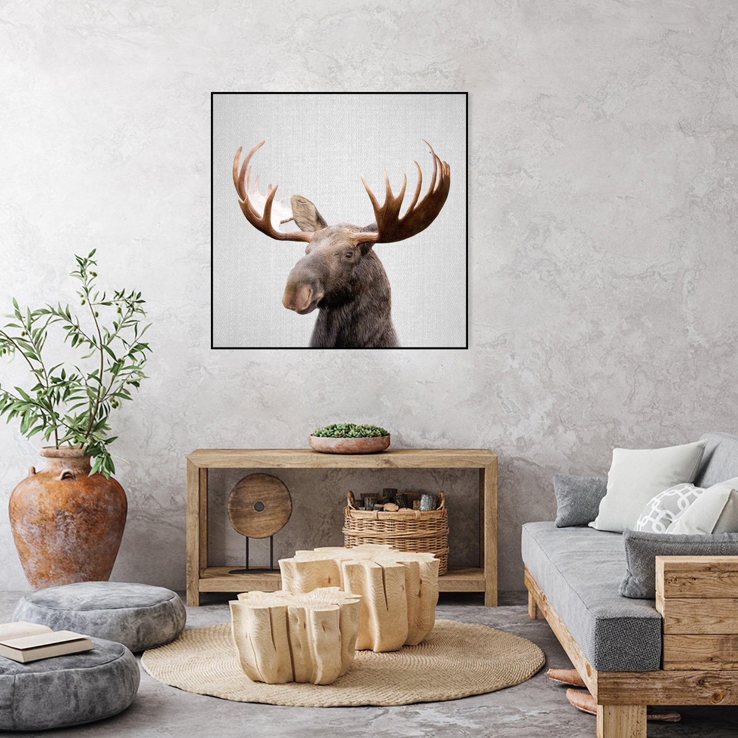 Moose - Colorful by Gal Pittel on GIANT ART - brown photo illustration