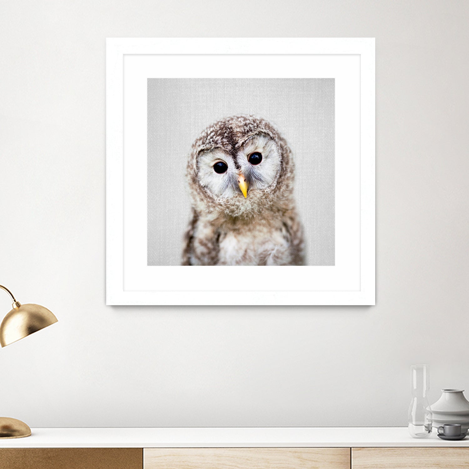 Baby Owl - Colorful by Gal Pittel on GIANT ART - brown digital painting