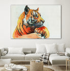 TIGER-THE-HUNTER by VICTOR ABARCA on GIANT ART - green mixed media