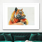 TIGER-THE-HUNTER by VICTOR ABARCA on GIANT ART - green mixed media