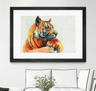 TIGER-THE-HUNTER by VICTOR ABARCA on GIANT ART - green mixed media