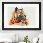 TIGER-THE-HUNTER by VICTOR ABARCA on GIANT ART - green mixed media