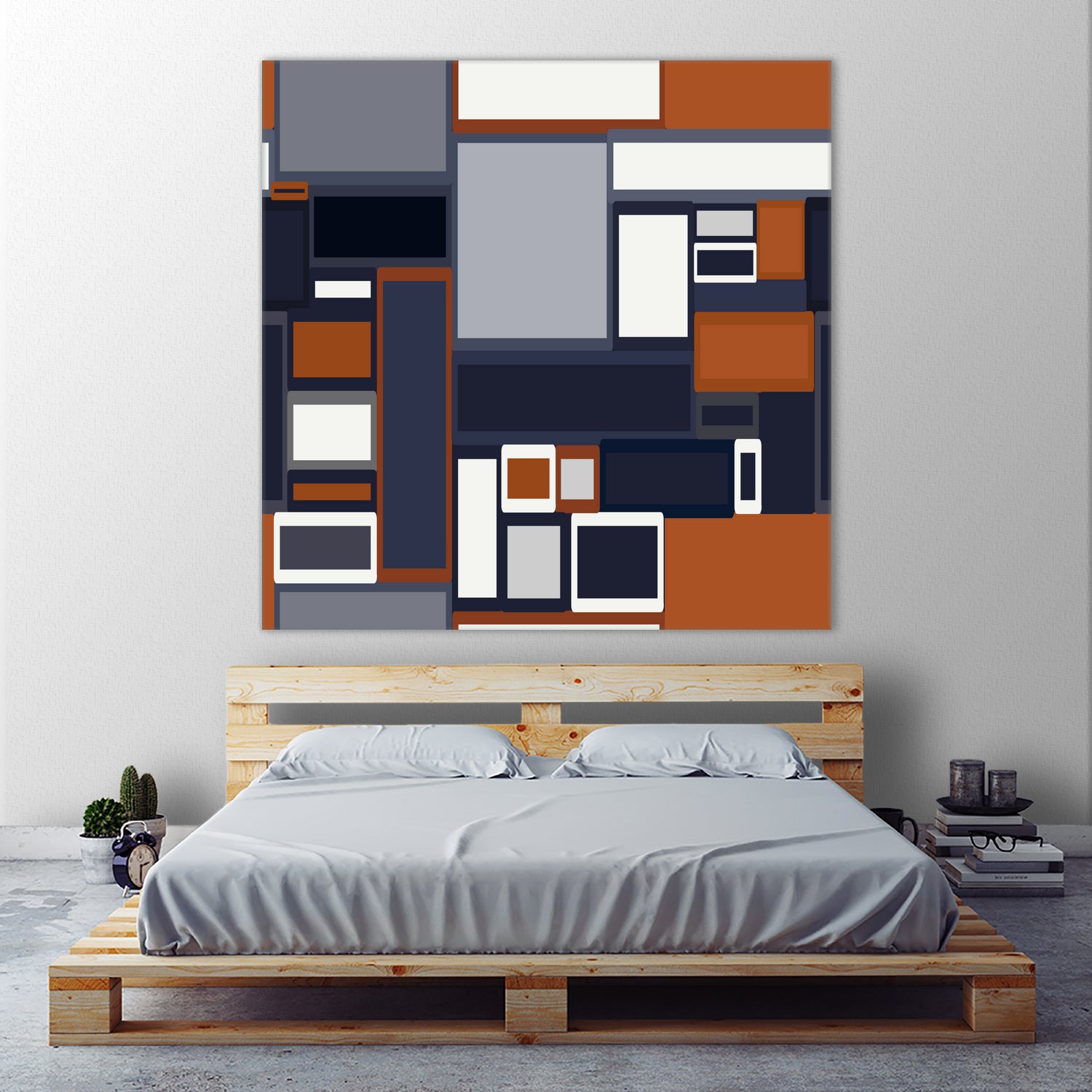 Navy & Rust Mid Century by Blerta Karahoda on GIANT ART - blue digital drawing