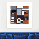 Navy & Rust Mid Century by Blerta Karahoda on GIANT ART - blue digital drawing