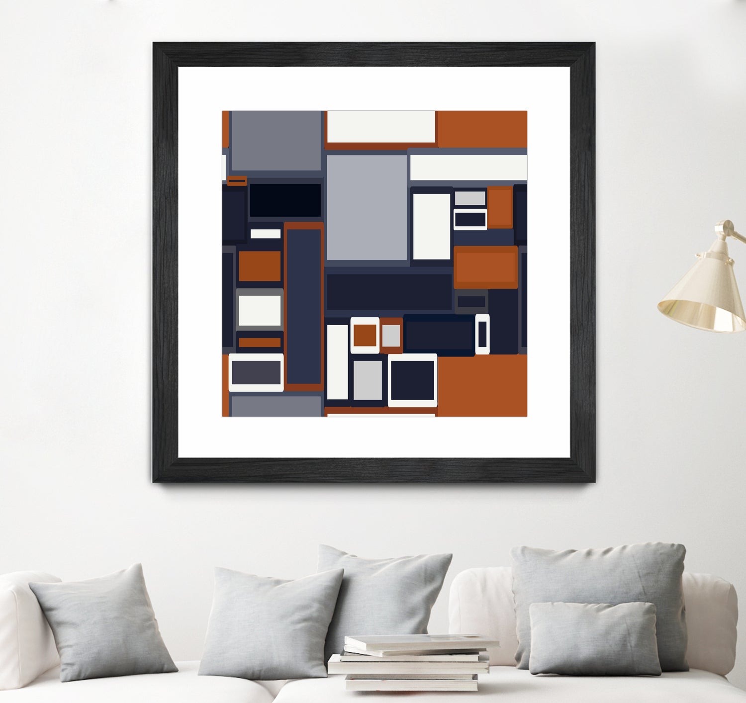 Navy & Rust Mid Century by Blerta Karahoda on GIANT ART - blue digital drawing