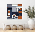 Navy & Rust Mid Century by Blerta Karahoda on GIANT ART - blue digital drawing