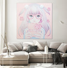 Gamer Girl 4 by Kaoru Hasegawa on GIANT ART - pink mixed media