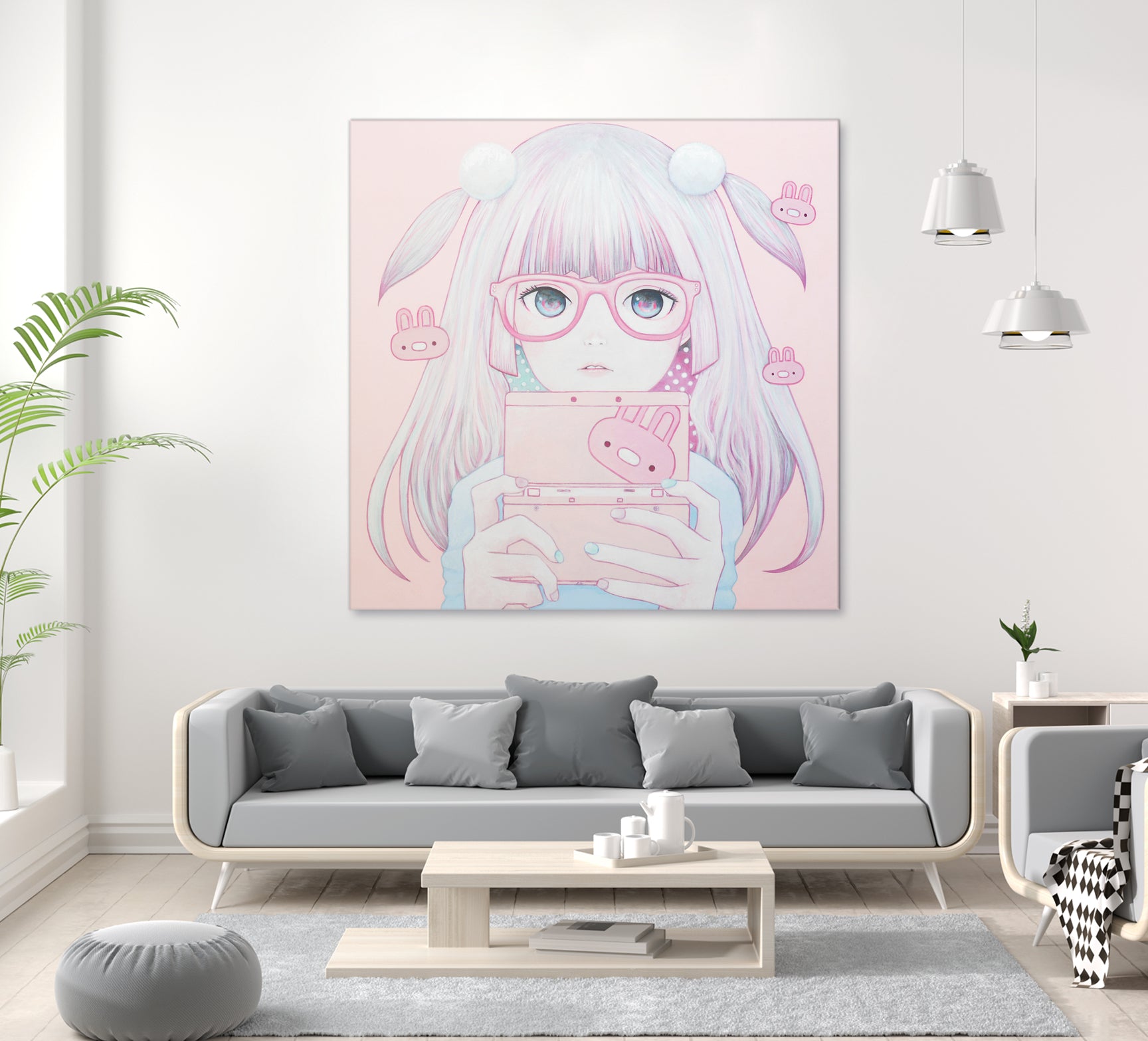 Gamer Girl 4 by Kaoru Hasegawa on GIANT ART - pink mixed media