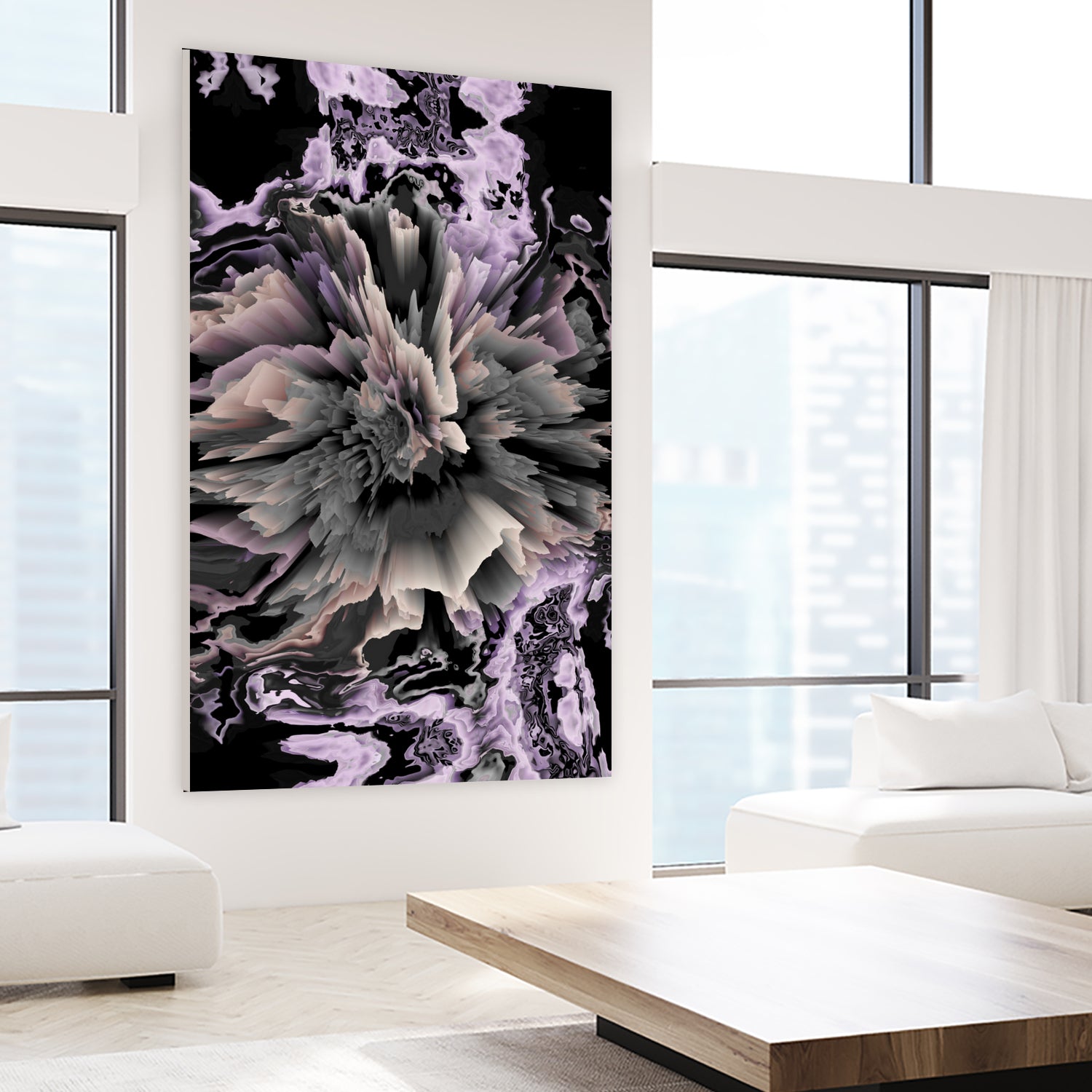 marble glitchy flower by Haris Kavalla on GIANT ART - gray photo illustration