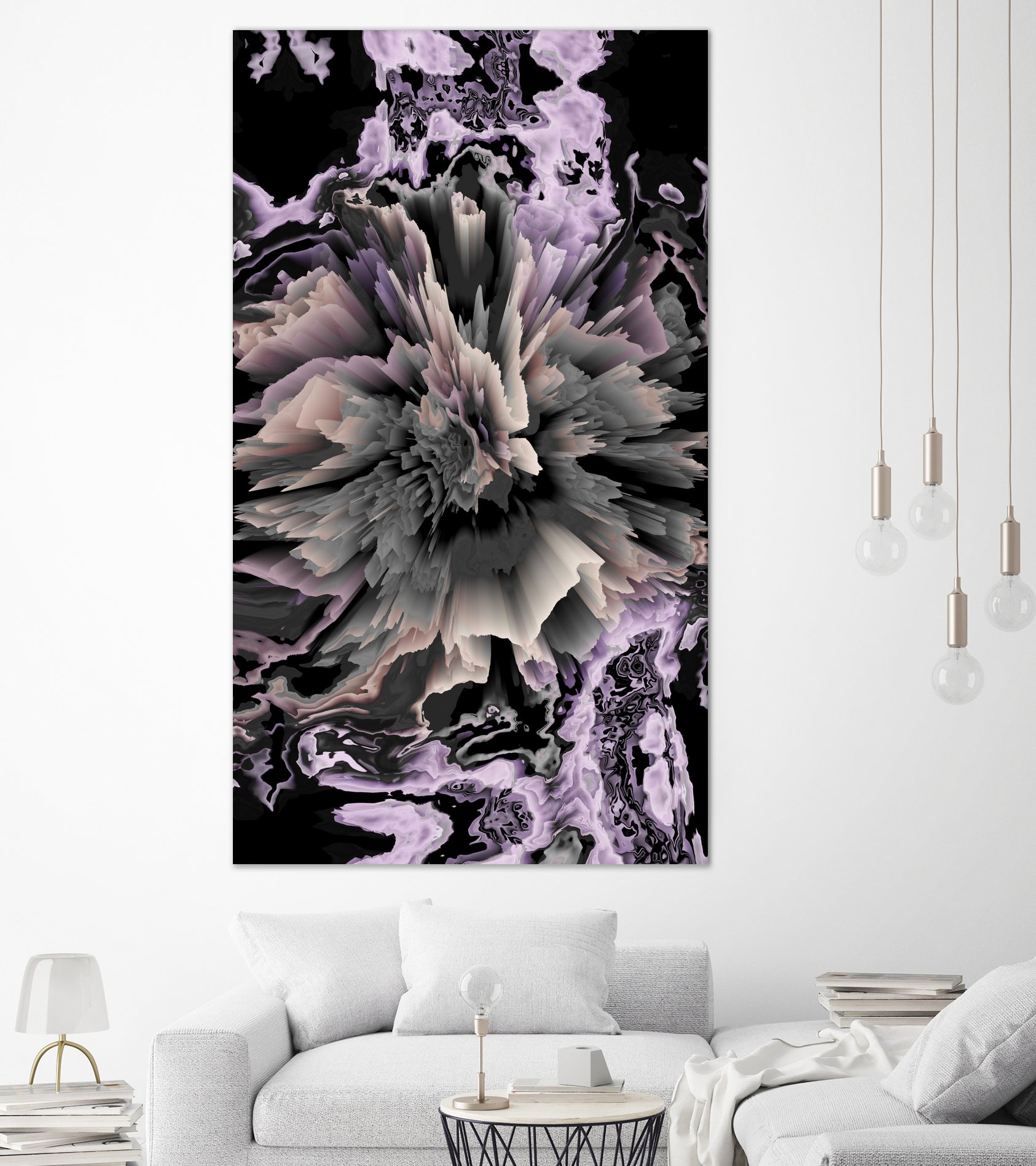 marble glitchy flower by Haris Kavalla on GIANT ART - gray photo illustration