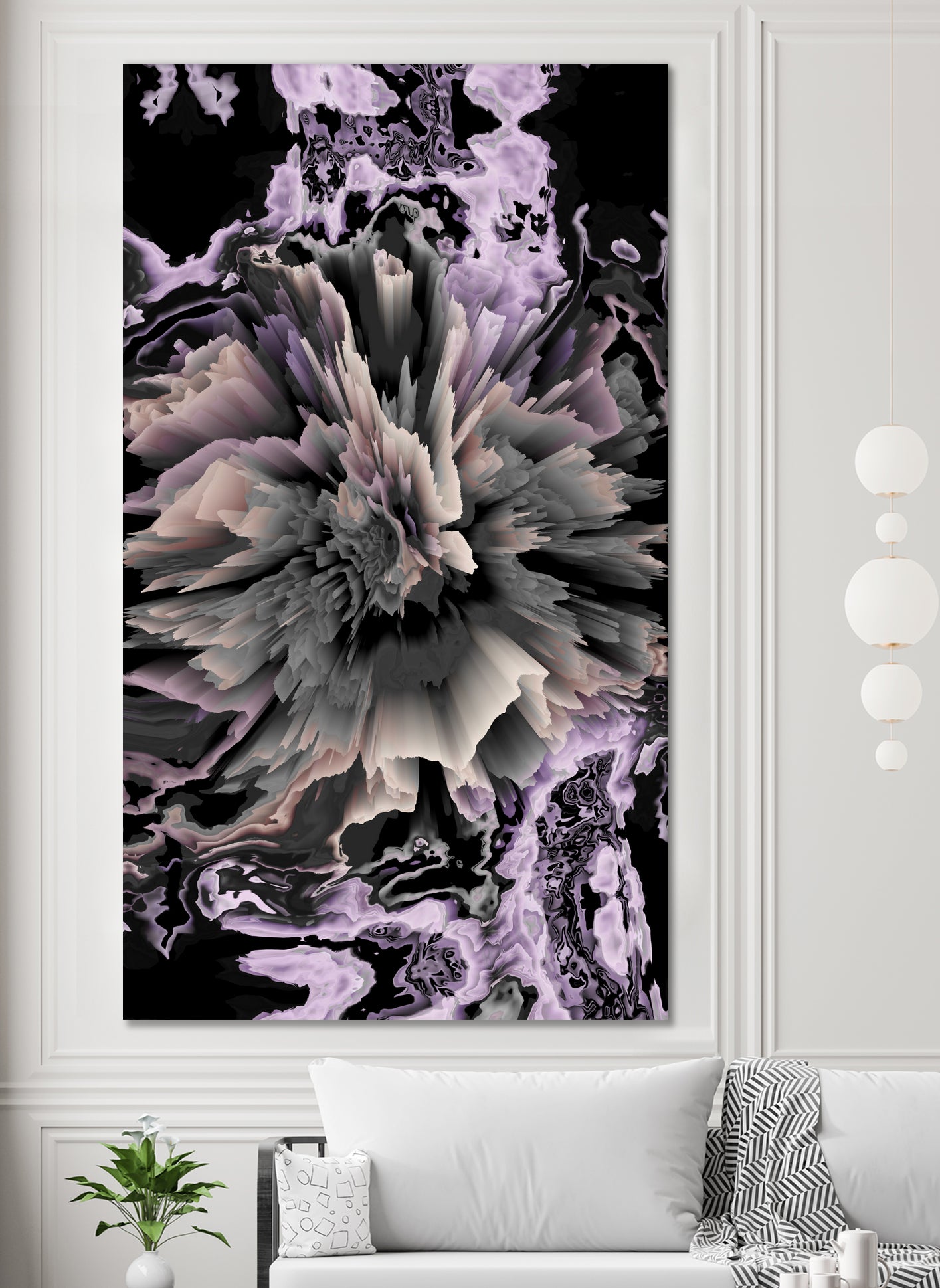 marble glitchy flower by Haris Kavalla on GIANT ART - gray photo illustration