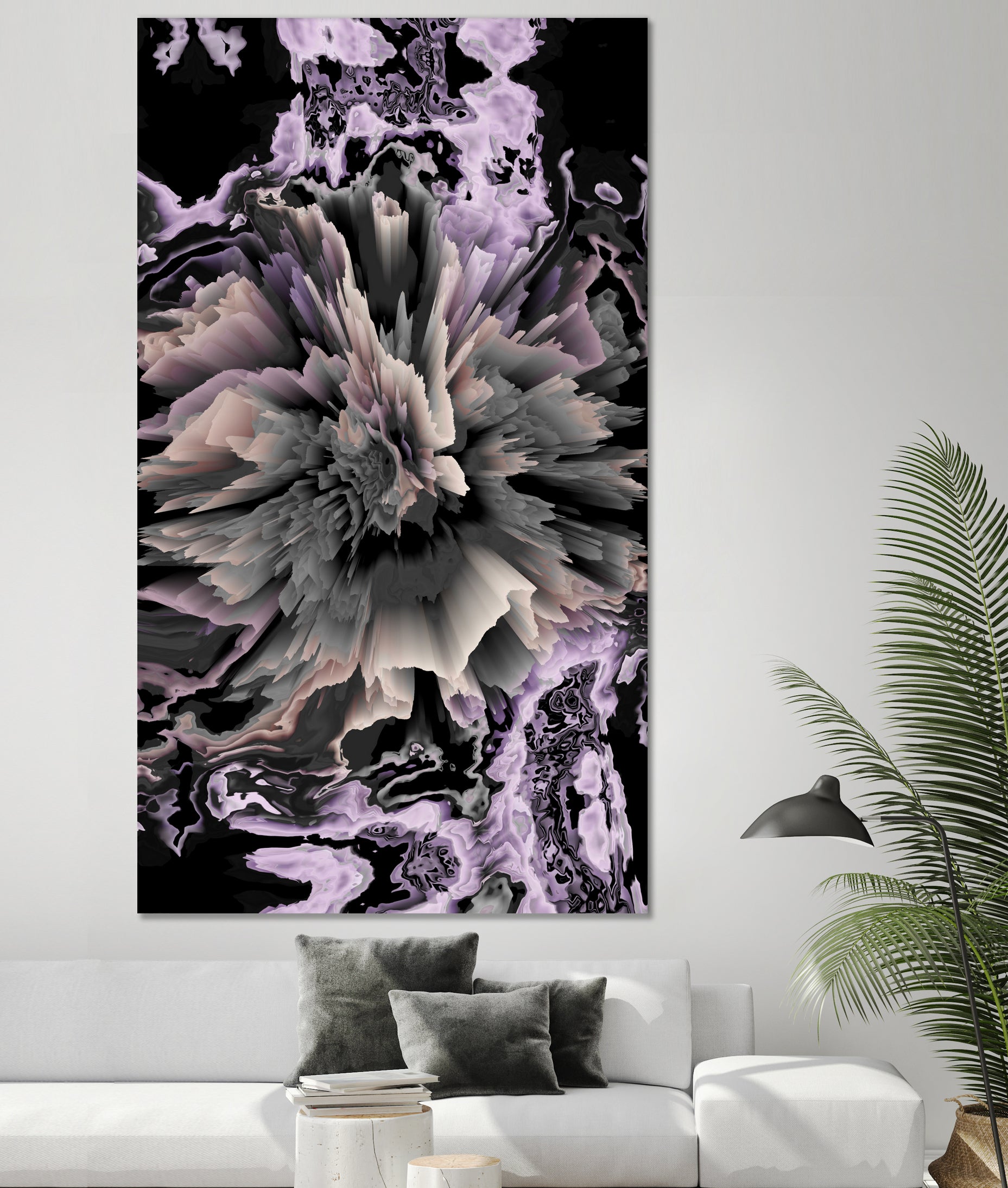 marble glitchy flower by Haris Kavalla on GIANT ART - gray photo illustration