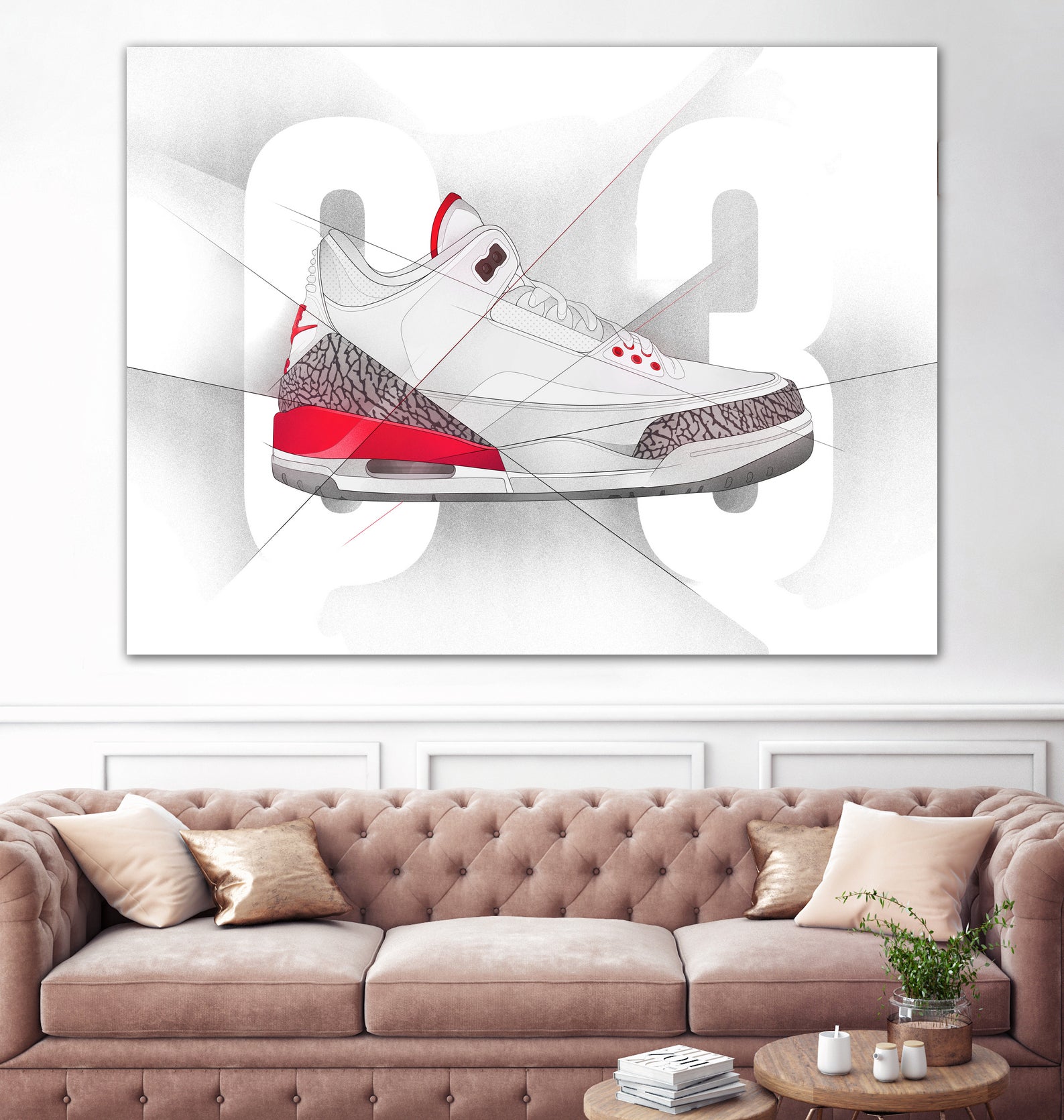 Air Jordan 03s by Francesco Scura on GIANT ART - red digital painting