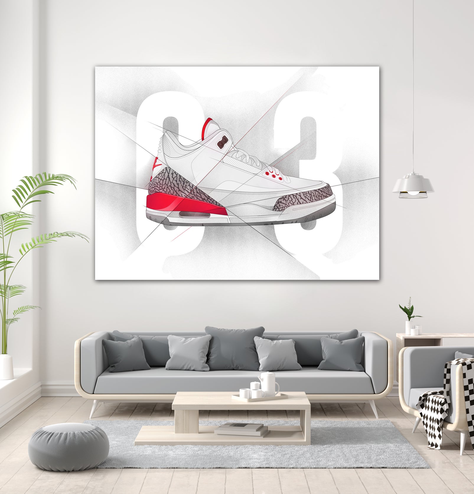 Air Jordan 03s by Francesco Scura on GIANT ART - red digital painting