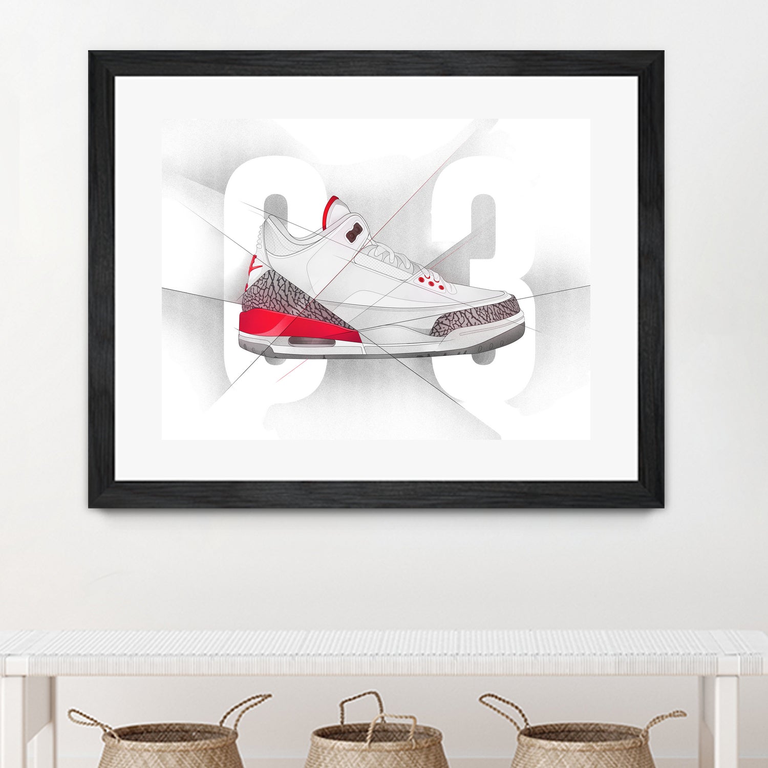 Air Jordan 03s by Francesco Scura on GIANT ART - red digital painting