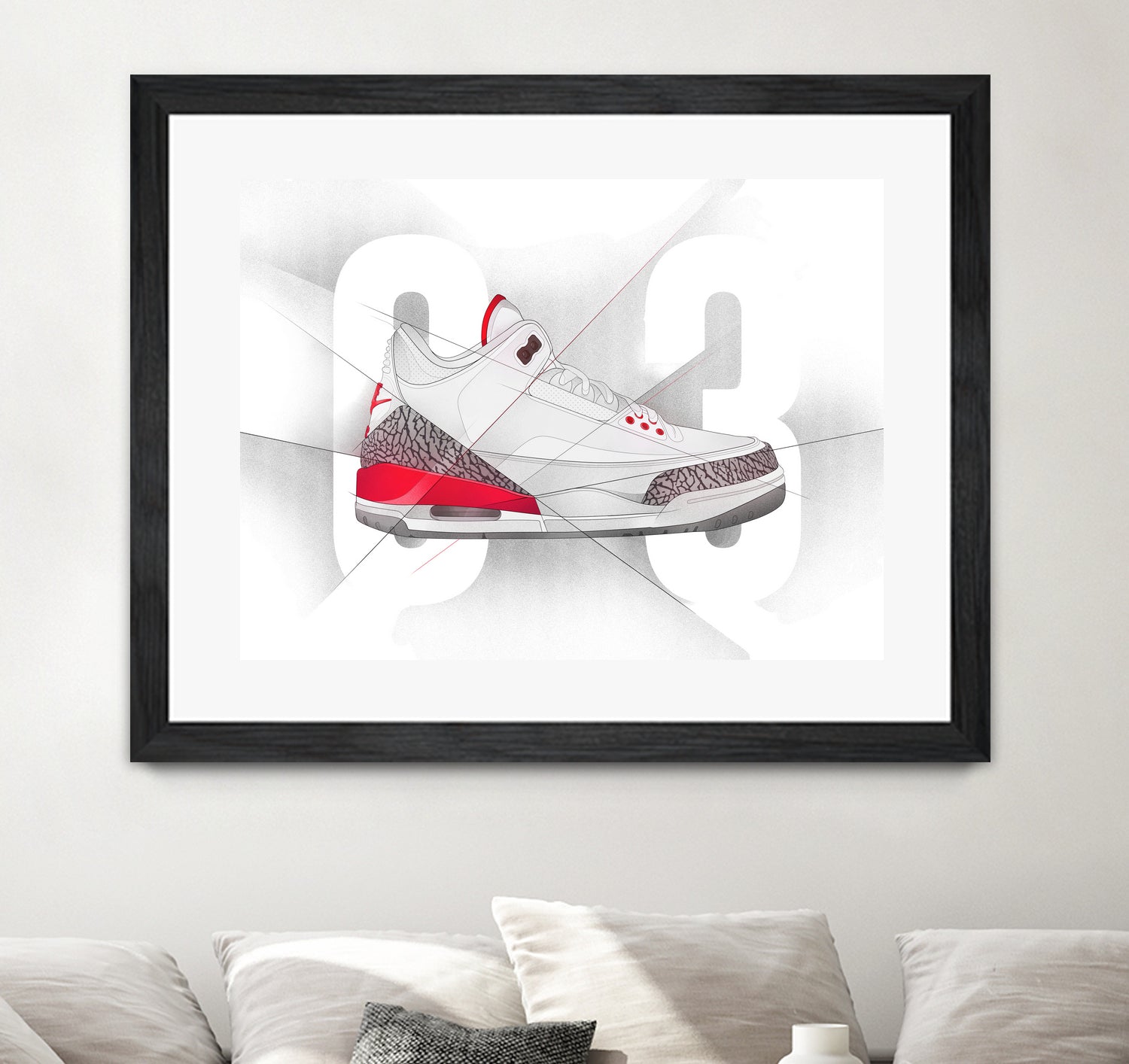 Air Jordan 03s by Francesco Scura on GIANT ART - red digital painting