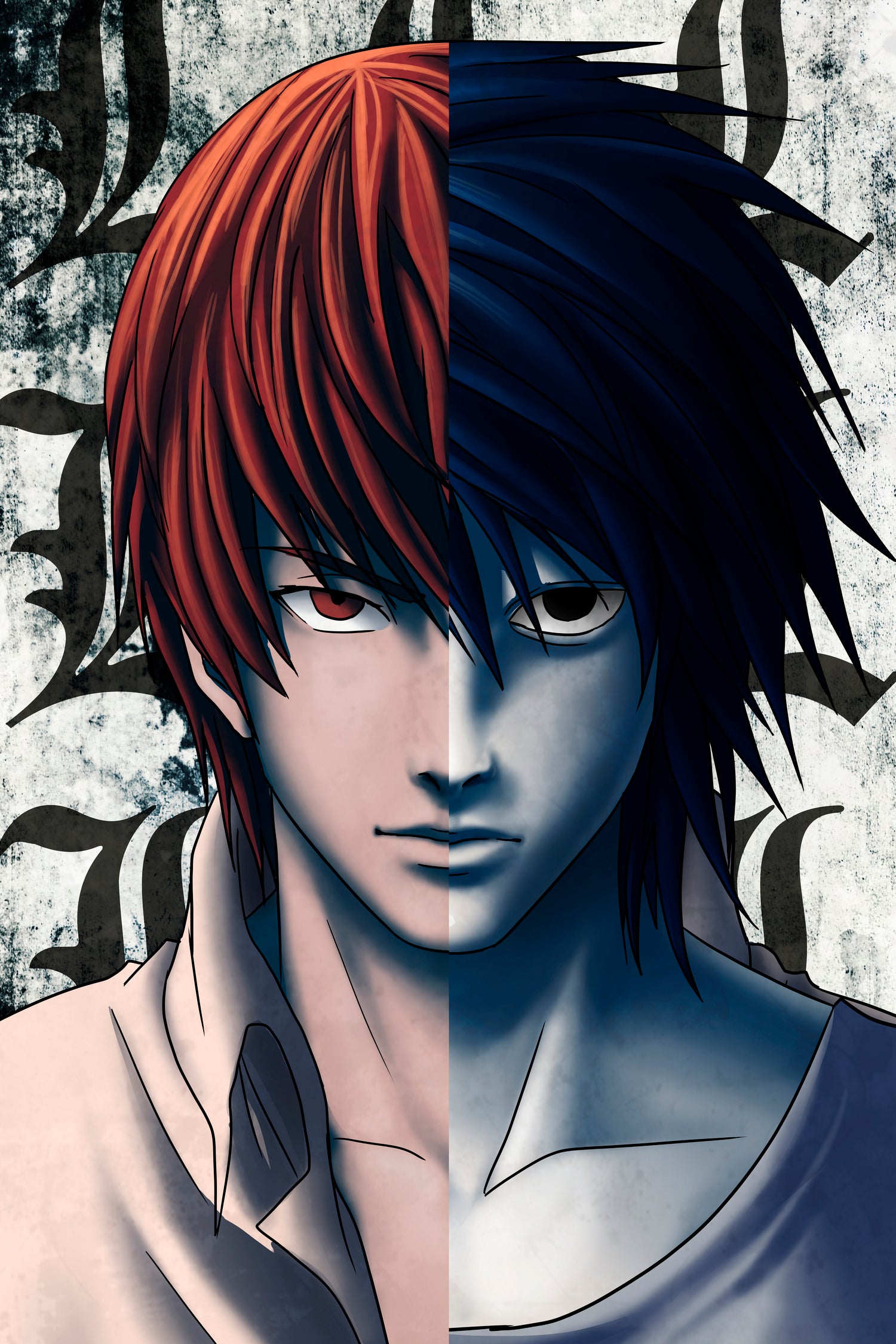 DEATHNOTE L and light by MCAshe 24 on GIANT ART - gray digital painting