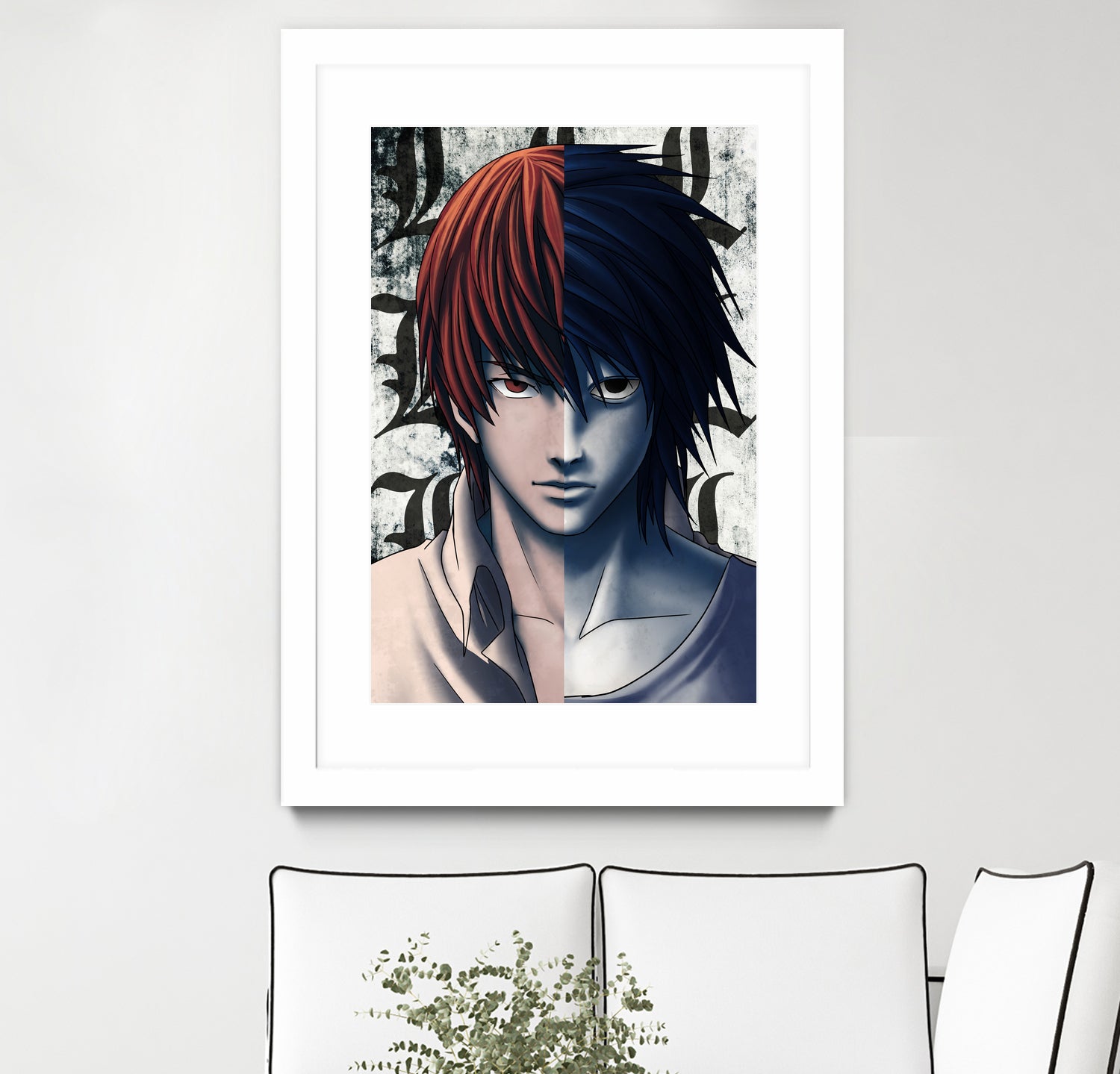 DEATHNOTE L and light by MCAshe 24 on GIANT ART - gray digital painting