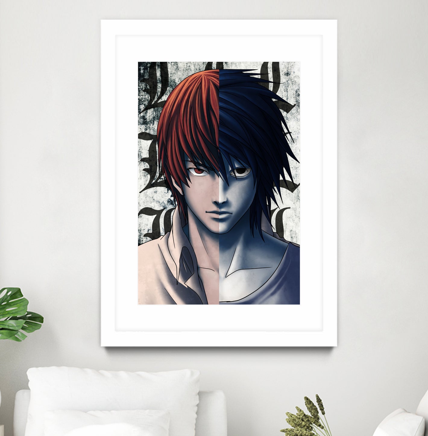 DEATHNOTE L and light by MCAshe 24 on GIANT ART - gray digital painting