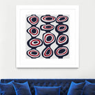 Cells - Navy Red by Blerta Karahoda on GIANT ART - blue digital painting