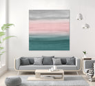 Touching Teal Blush Gray Watercolor Abstract #1 #painting by Anita & Bella Jantz on GIANT ART - green digital painting