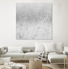 White Marble Silver Ombre Glitter Glam #1 #shiny #gem #decor by Anita & Bella Jantz on GIANT ART - gray photo illustration