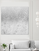 White Marble Silver Ombre Glitter Glam #1 #shiny #gem #decor by Anita & Bella Jantz on GIANT ART - gray photo illustration