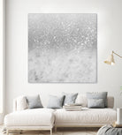 White Marble Silver Ombre Glitter Glam #1 #shiny #gem #decor by Anita & Bella Jantz on GIANT ART - gray photo illustration