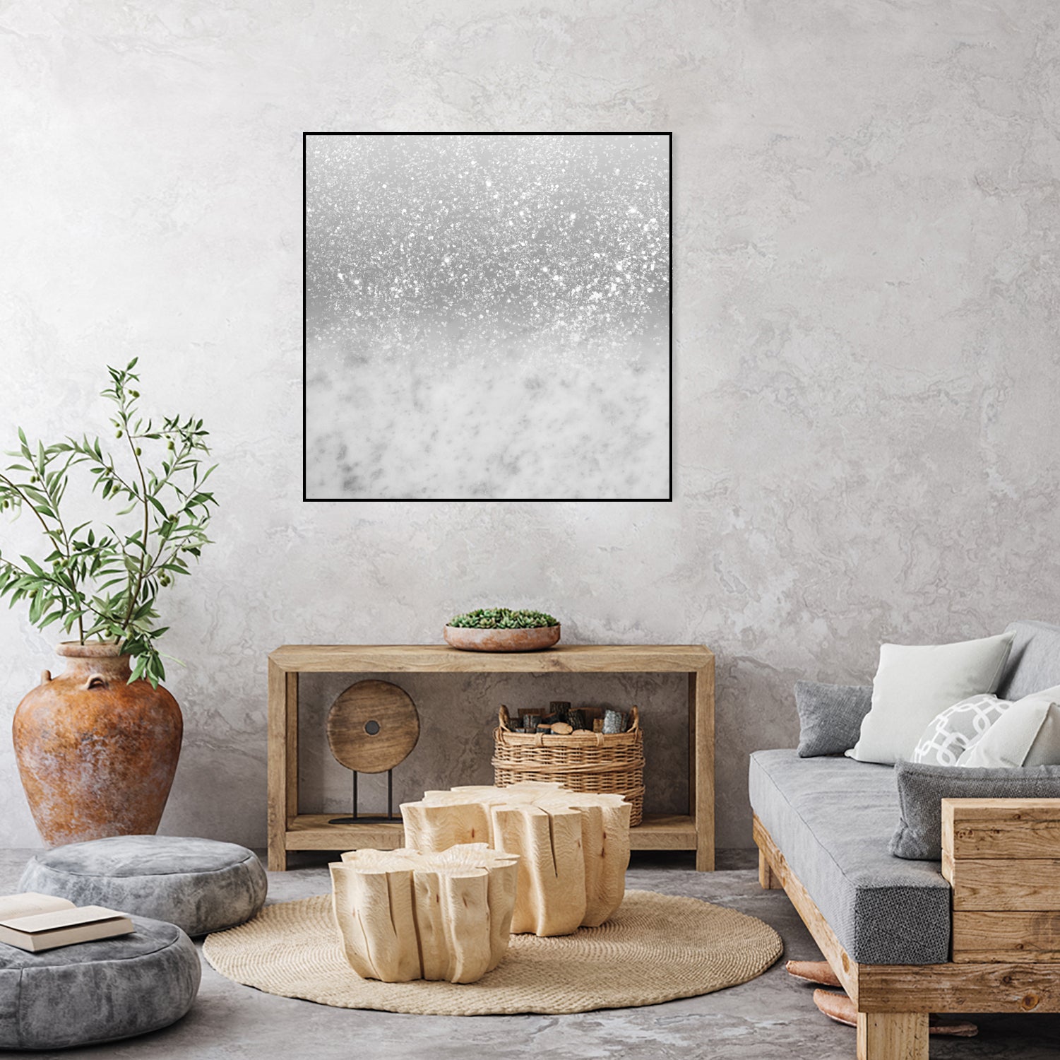 White Marble Silver Ombre Glitter Glam #1 #shiny #gem #decor by Anita & Bella Jantz on GIANT ART - gray photo illustration