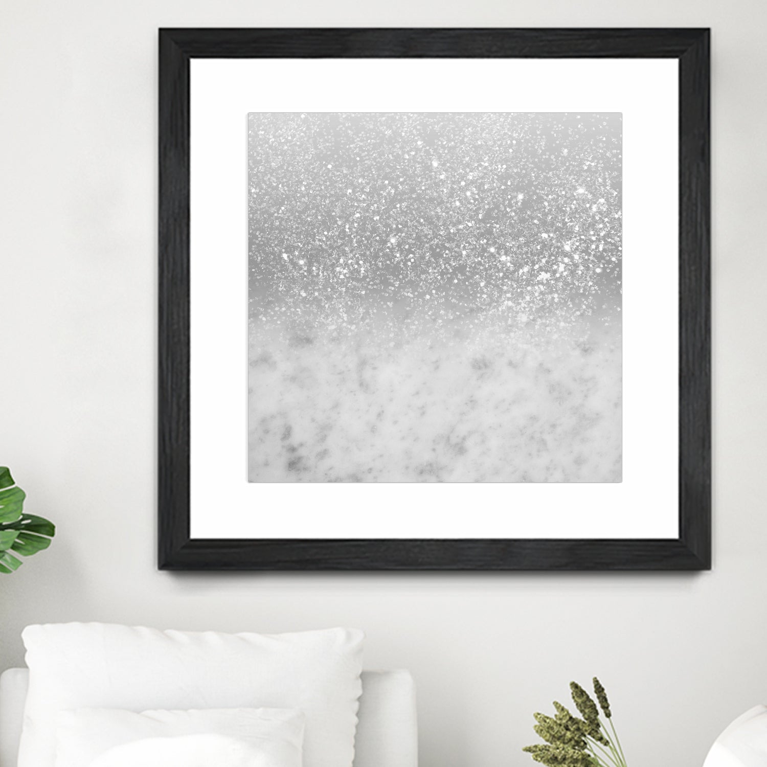 White Marble Silver Ombre Glitter Glam #1 #shiny #gem #decor by Anita & Bella Jantz on GIANT ART - gray photo illustration