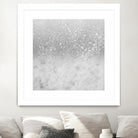 White Marble Silver Ombre Glitter Glam #1 #shiny #gem #decor by Anita & Bella Jantz on GIANT ART - gray photo illustration