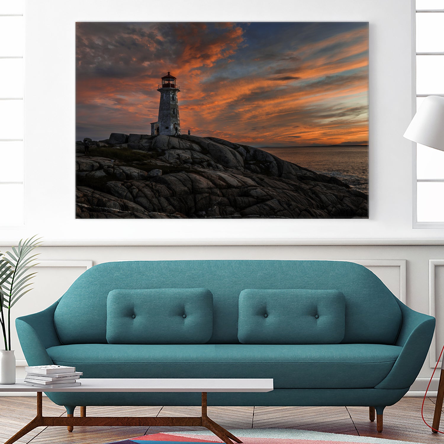 Sunset at Peggy's Point Lighthouse by Lorenzo Bustillo on GIANT ART - gray photo illustration