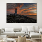 Sunset at Peggy's Point Lighthouse by Lorenzo Bustillo on GIANT ART - gray photo illustration