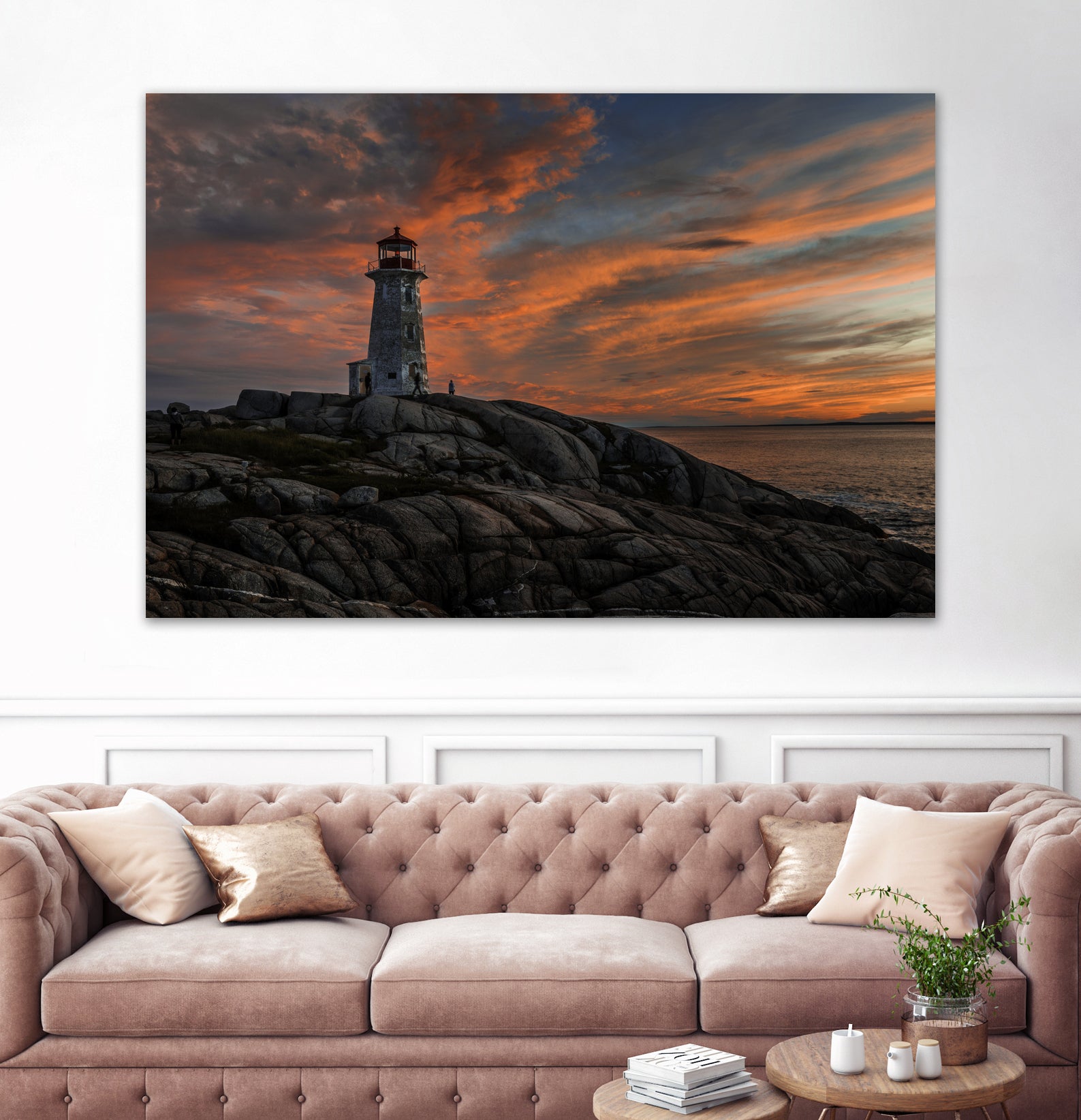 Sunset at Peggy's Point Lighthouse by Lorenzo Bustillo on GIANT ART - gray photo illustration