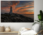 Sunset at Peggy's Point Lighthouse by Lorenzo Bustillo on GIANT ART - gray photo illustration