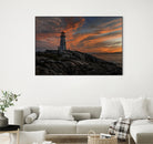 Sunset at Peggy's Point Lighthouse by Lorenzo Bustillo on GIANT ART - gray photo illustration