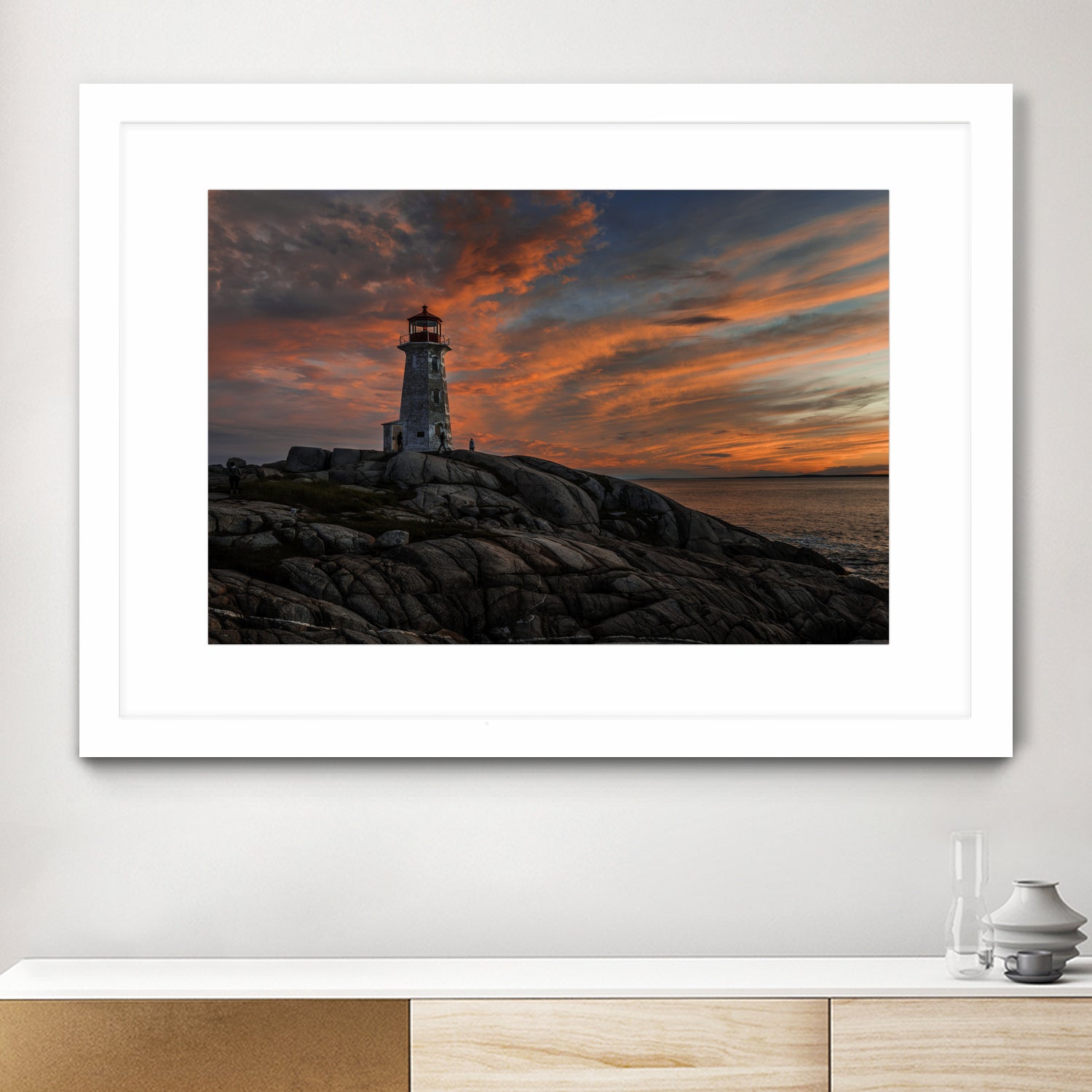 Sunset at Peggy's Point Lighthouse by Lorenzo Bustillo on GIANT ART - gray photo illustration