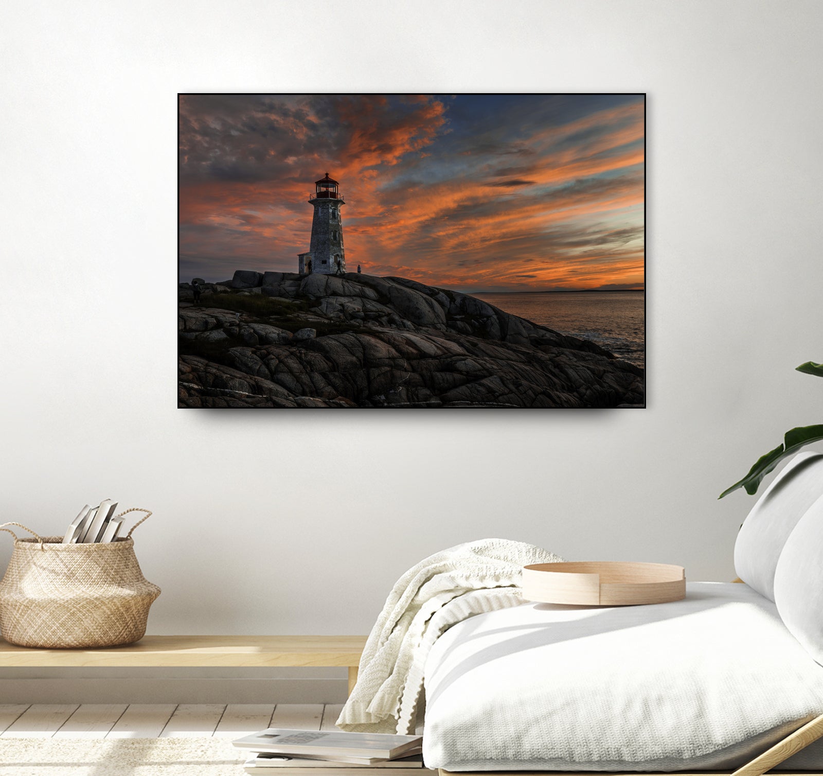 Sunset at Peggy's Point Lighthouse by Lorenzo Bustillo on GIANT ART - gray photo illustration