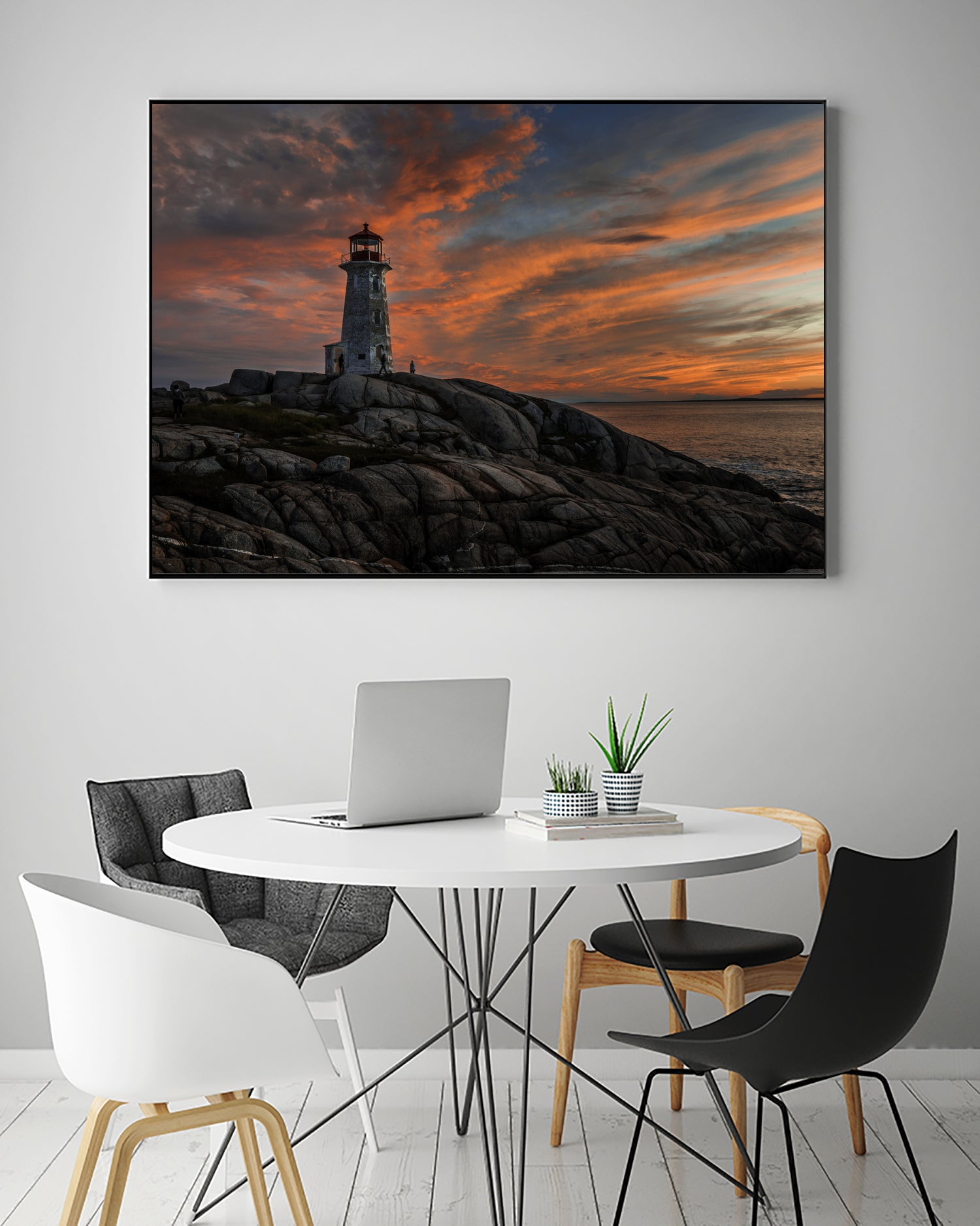 Sunset at Peggy's Point Lighthouse by Lorenzo Bustillo on GIANT ART - gray photo illustration