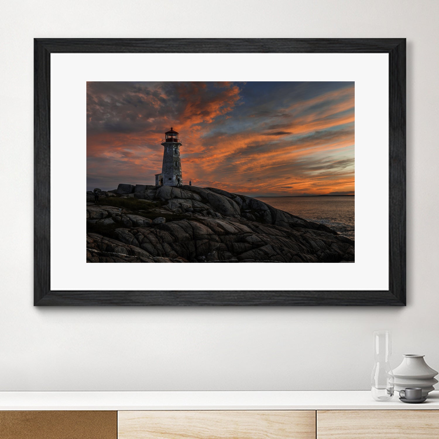 Sunset at Peggy's Point Lighthouse by Lorenzo Bustillo on GIANT ART - gray photo illustration