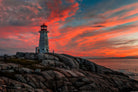 Sunset at Peggy's Point Lighthouse by Lorenzo Bustillo on GIANT ART - gray photo illustration