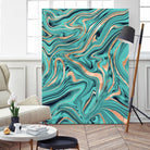 Soft Turquoise Rose Gold Marble #1 #decor #art by Anita & Bella Jantz on GIANT ART - green digital painting