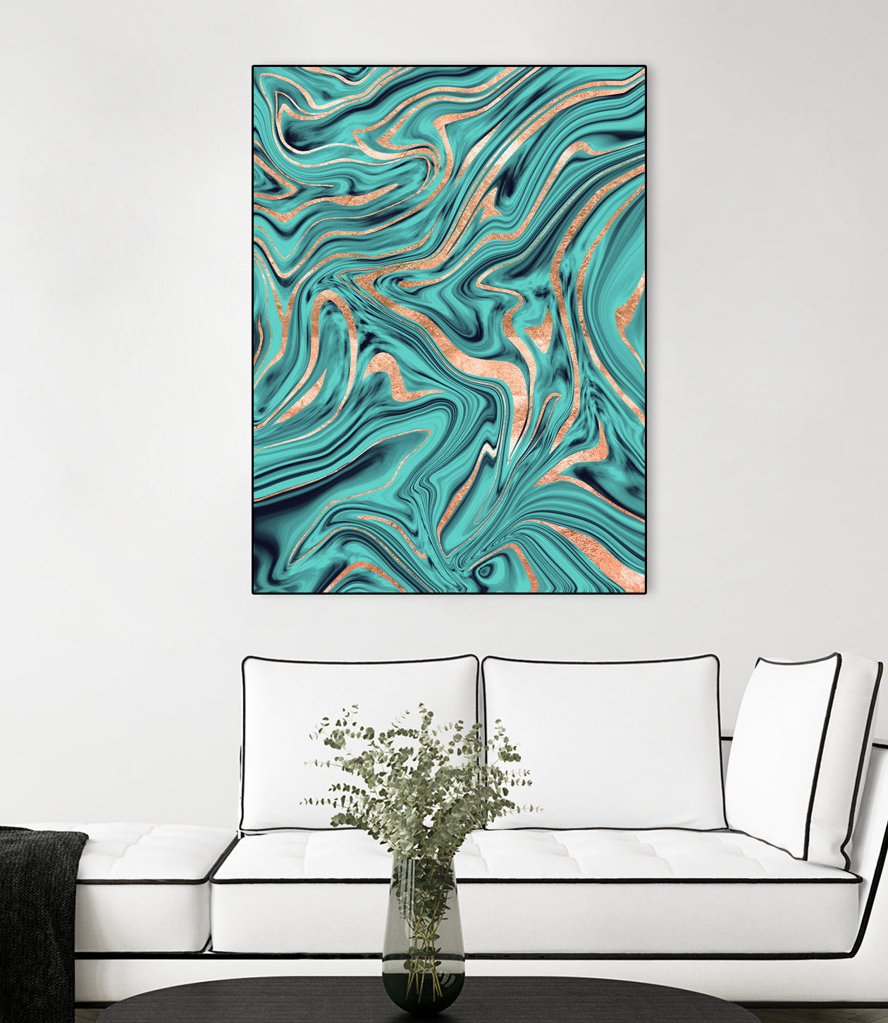 Soft Turquoise Rose Gold Marble #1 #decor #art by Anita & Bella Jantz on GIANT ART - green digital painting