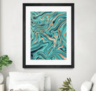 Soft Turquoise Rose Gold Marble #1 #decor #art by Anita & Bella Jantz on GIANT ART - green digital painting