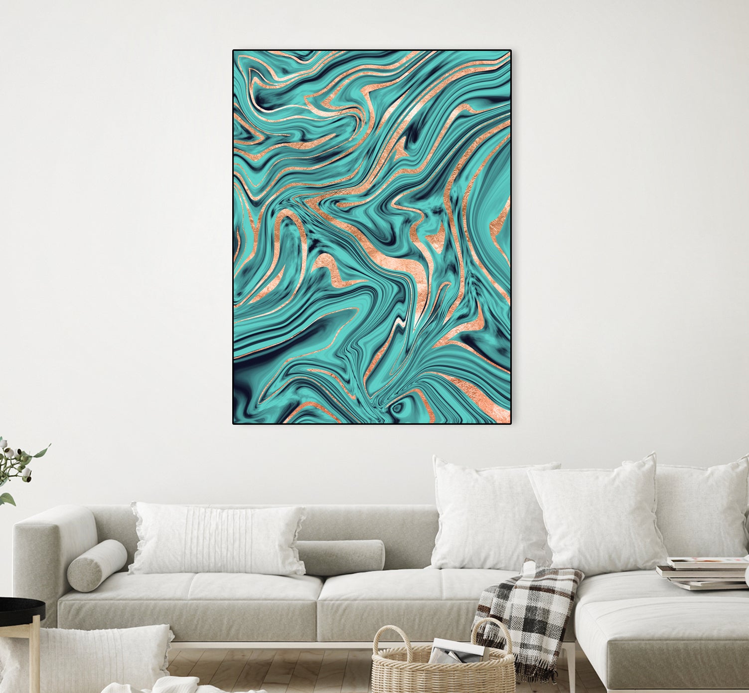 Soft Turquoise Rose Gold Marble #1 #decor #art by Anita & Bella Jantz on GIANT ART - green digital painting