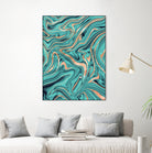 Soft Turquoise Rose Gold Marble #1 #decor #art by Anita & Bella Jantz on GIANT ART - green digital painting