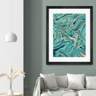 Soft Turquoise Rose Gold Marble #1 #decor #art by Anita & Bella Jantz on GIANT ART - green digital painting