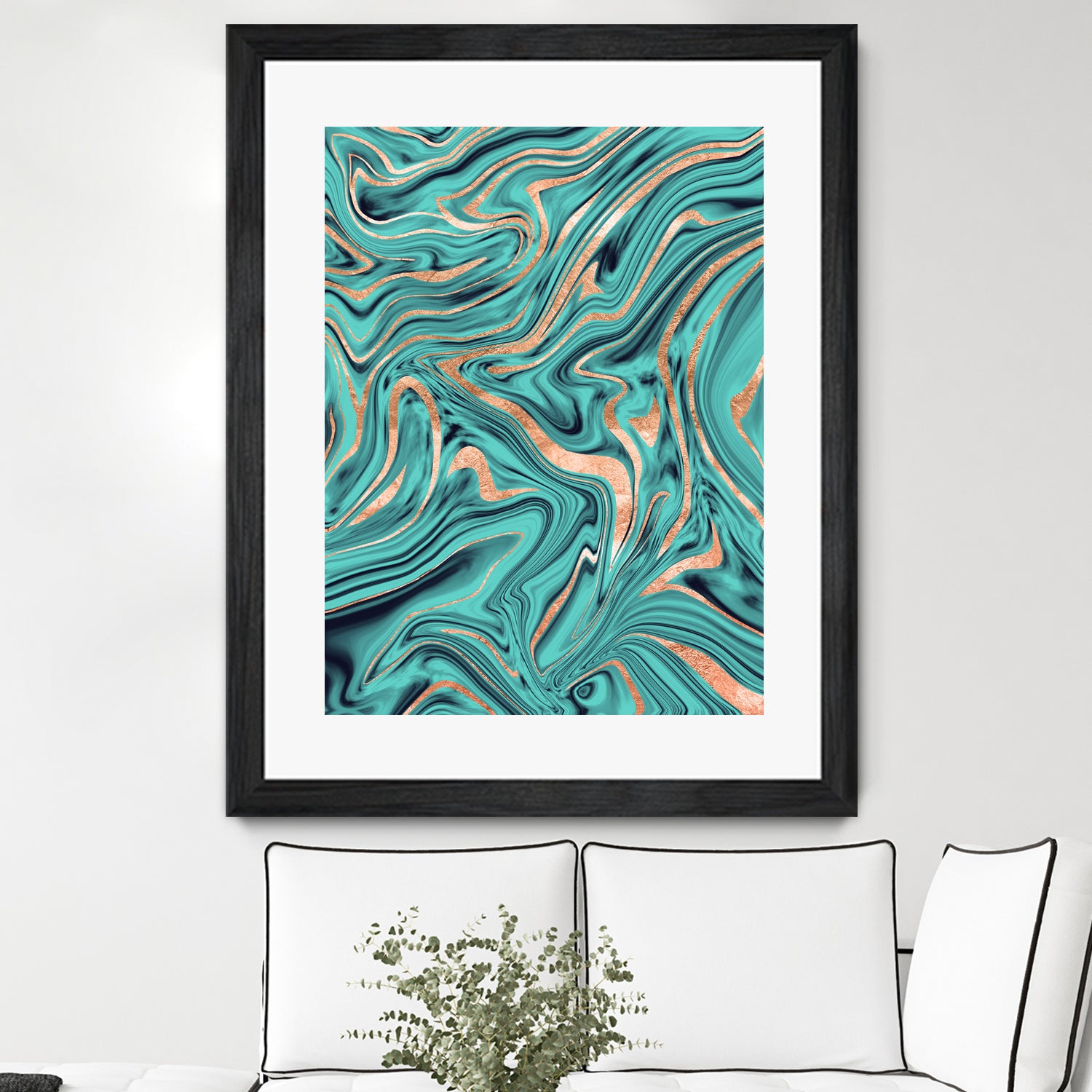 Soft Turquoise Rose Gold Marble #1 #decor #art by Anita & Bella Jantz on GIANT ART - green digital painting