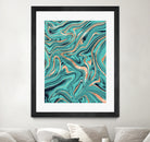 Soft Turquoise Rose Gold Marble #1 #decor #art by Anita & Bella Jantz on GIANT ART - green digital painting