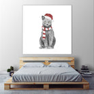 Xmas cat by Solti Balázs on GIANT ART - white digital drawing